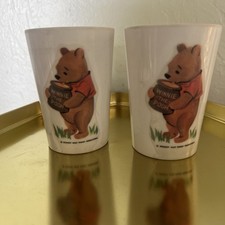 Pair Vintage 1965 Walt Disney Productions Winnie the Pooh Melamine Cups WDP