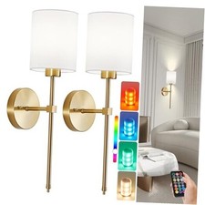 Battery Operated Wall Sconce Set of 2, Brushed Gold Cordless Gold-22428