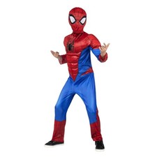 Marvel Spider-Man Boys Size Medium 8 Halloween Costume Jumpsuit Fabric Mask