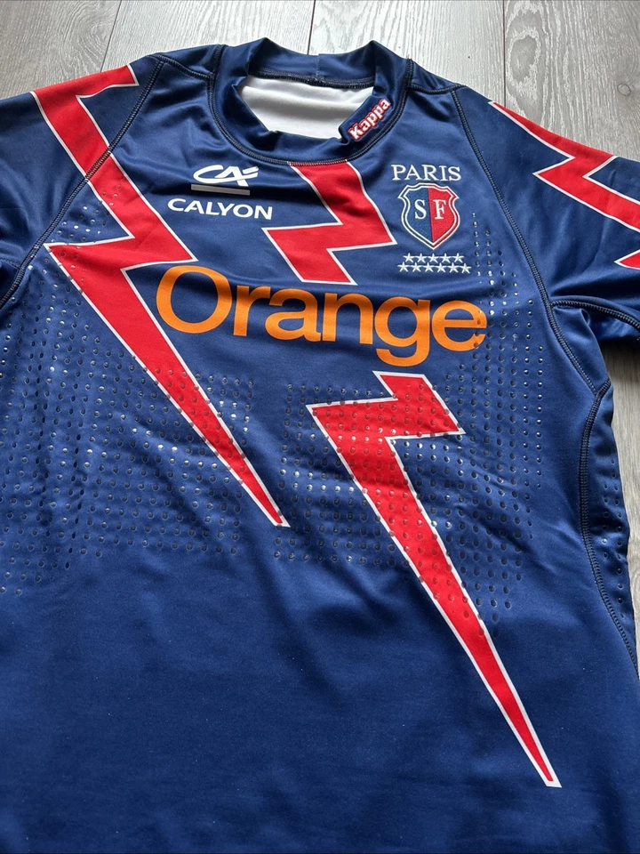 Maillot stade Francais Paris Kappa- Porté 10 - Brother Orange Vintage ancien - L - Photo 2/4