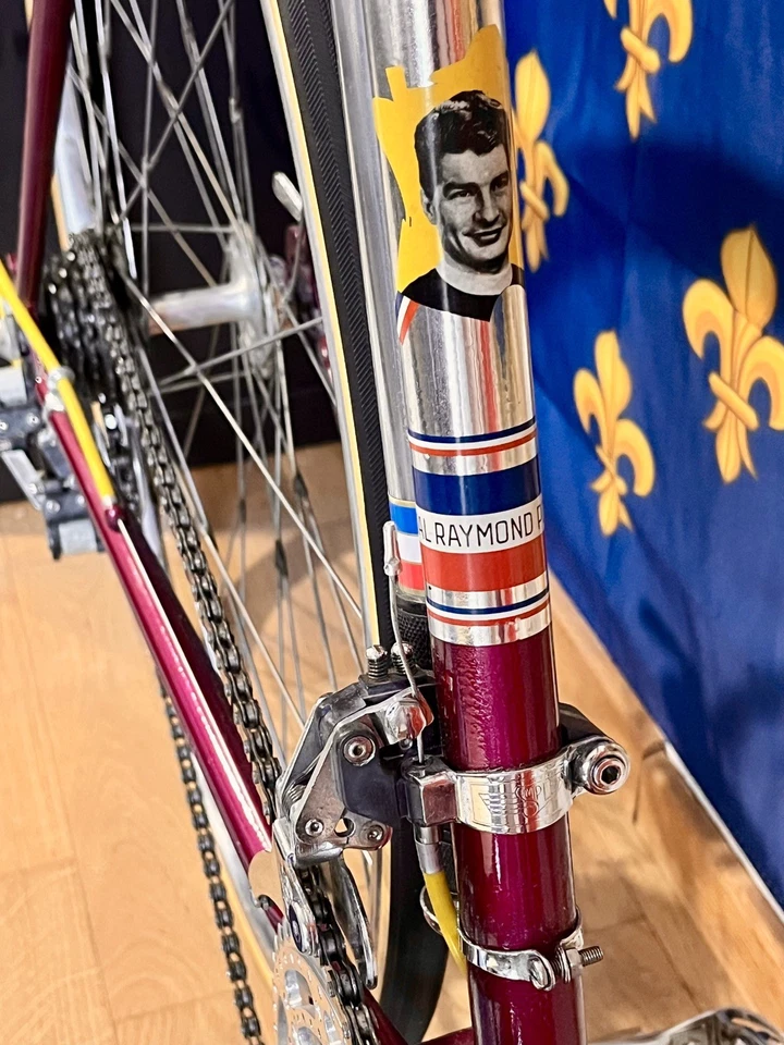 Raymond Poulidor Gr. 55 mit 10 Gänge von 1964 Originallack! Sehr selten! Leder! - Bild 2 von 4