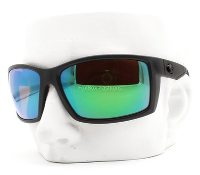 Costa Del Mar Sunglasses Reefton Matte Black Green Glass Polarized w/case Read