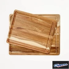  2pc Reversible Acacia Wood Cutting Board Set - Figmint