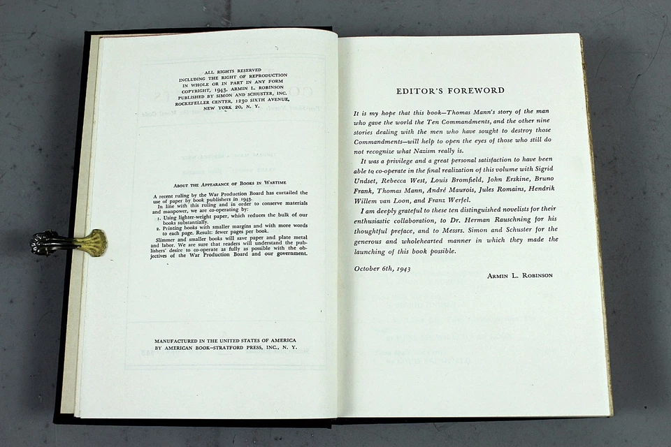 The Ten Commandments Novels of Hitler's War Against the Moral Code HB in DJ 1943 - Image 3 of 4