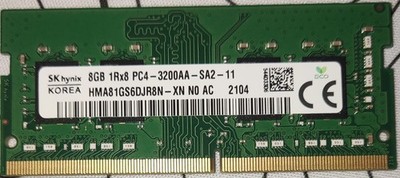 SK hynix RAM HMA81GS6DJR8N-XN 8GB 1Rx8 PC4-3200AA-SA2-11