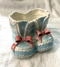 Vintage Mid Century Baby Booties Planter glazed porcelain Rubens Original Japan