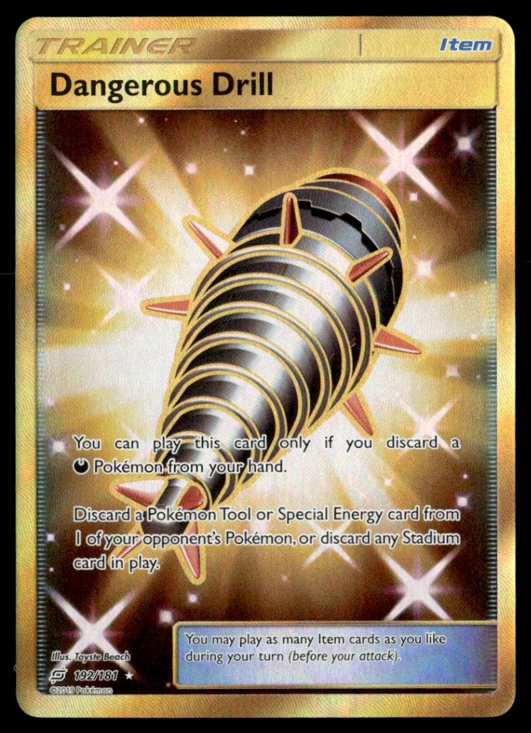 Dangerous Drill (Secret) Secret Rare SM - Team Up 192/181 NM Pokémon TCG
