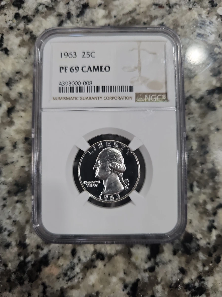 Proof PR 69 Graded 1963 Washington Quarters (1932-1998) for sale
