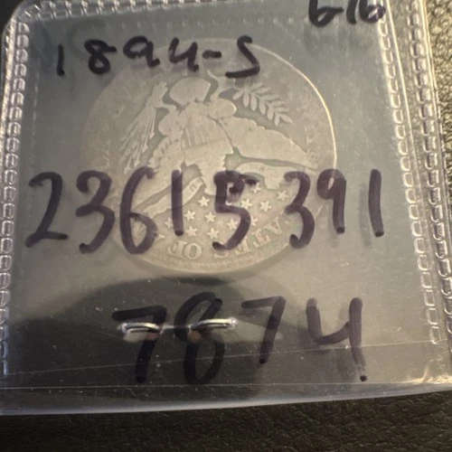 1894-S Barber Half Dollar Silver Coin San Francisco Circulated 50C KM#117