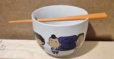 Nickelodeon Avatar The Last Airbender Porcelain Ramen Bowl With Chopsticks 18oz