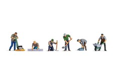 Noch HO Working People Road Workers with Acce...
