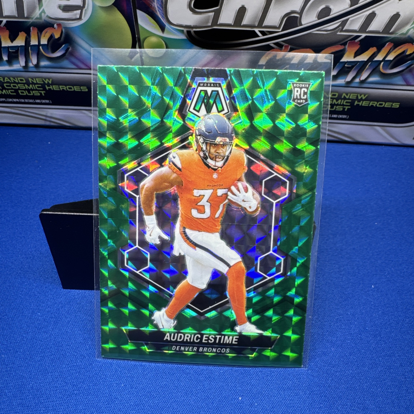 2024 Panini Mosaic - Rookies Green Mosaic Prizm #392 Audric Estime (RC)