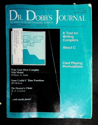Dr. Dobb's Journal August 1981 Compilers C Programming Magazine Vintage