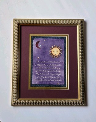 VTG 1995 Celestial Sun & Moon Flavia Weedn Portal Framed Picture Litho Whimsy 