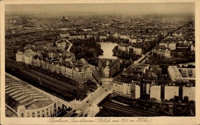 Ak Berlin Charlottenburg Westend, Funkturm, Bahnhof, Kaiserdamm - 11201640