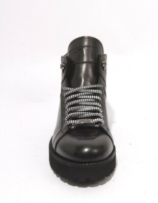 Roberto Serpentini 59500 Black Leather Fleece Lace-Up Ankle Boots ROBERTO SERPENTINI Footwear | Black Women main image 3