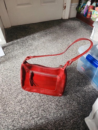 Red leather Jones of New York Handbag - Vintage - Picture 6 of 7