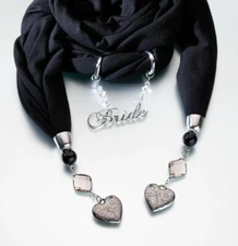 Lillian Rose Bride Scarf 68" BLACK Bachelorette Party Wedding Veil Head Wrap Boa