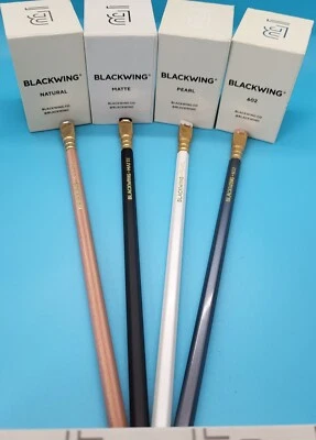 4 x Palomino Blackwing Pencils - Backwing Matte, Pearl, Natural & 602