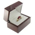 Deluxe Cherry Rosewood Double Ring Box Display Wood Wooden Jewelry Gift Box