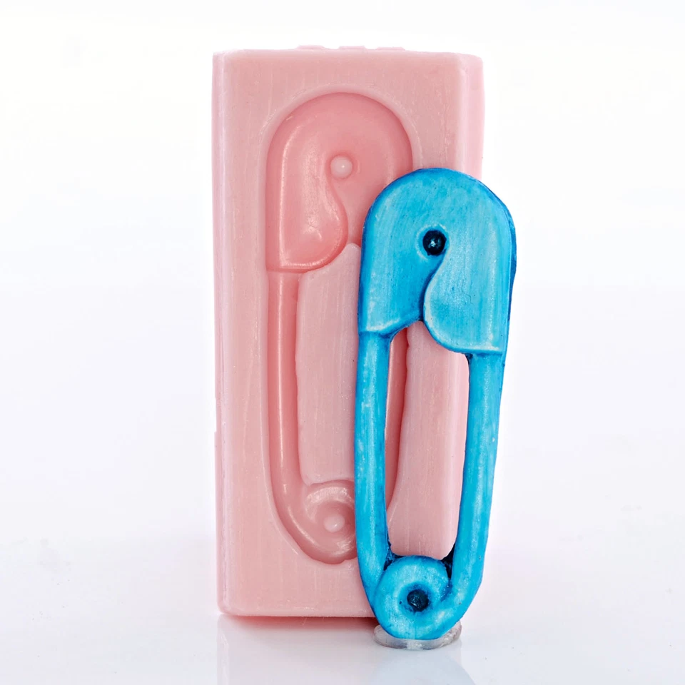 Molde de silicona con pasador de pañales - Molde para baby shower - Fondant caramelo seguro para alimentos (868) Foto 3 de 4