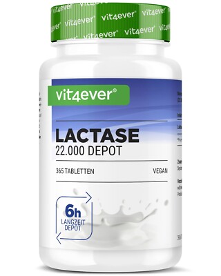 Lactase 22000 - 365 Tabletten á 13.000 FCC - Laktoseintoleranz hochdosiert