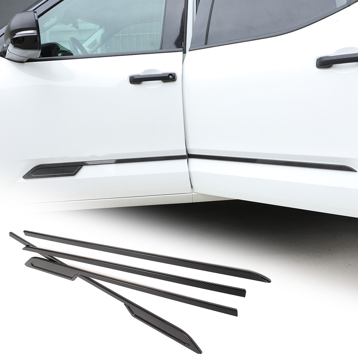 BODY TＯN I NG Carbon Style Car Door Body Waistline Trim Styling Kit For Toyota