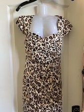 Guess Natural Leopard sheer white C/S Mary dress size 2