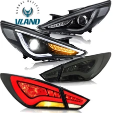For Sonata Sedan 2011-2014 Led Headlights Front+Rear Tail Lamps Combo Sets VLAND
