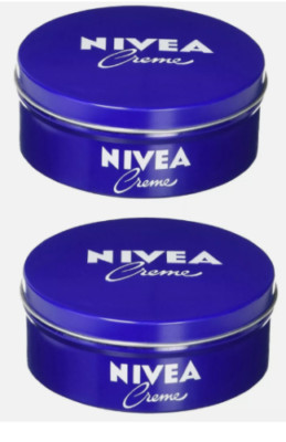 2x Nivea Moisturizing Body Creme Blue Tin Box Cream Germany 250ml