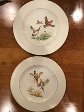 Vtg Pickard Abercrombie & Fitch Fine China Dinner Plates Set 2 Flying Birds USA