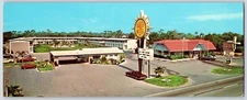 Apollo Motel on Indian River Titusville FL Panoramic Postcard 3.5 x 9  1960s
