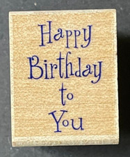 Mini Happy Birthday Special Occasion Word Phrase Greeting Wood Rubber Stamp