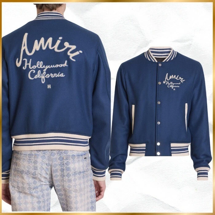 Giacca AMIRI Hollywood Varsity Blu Reale Eleganza