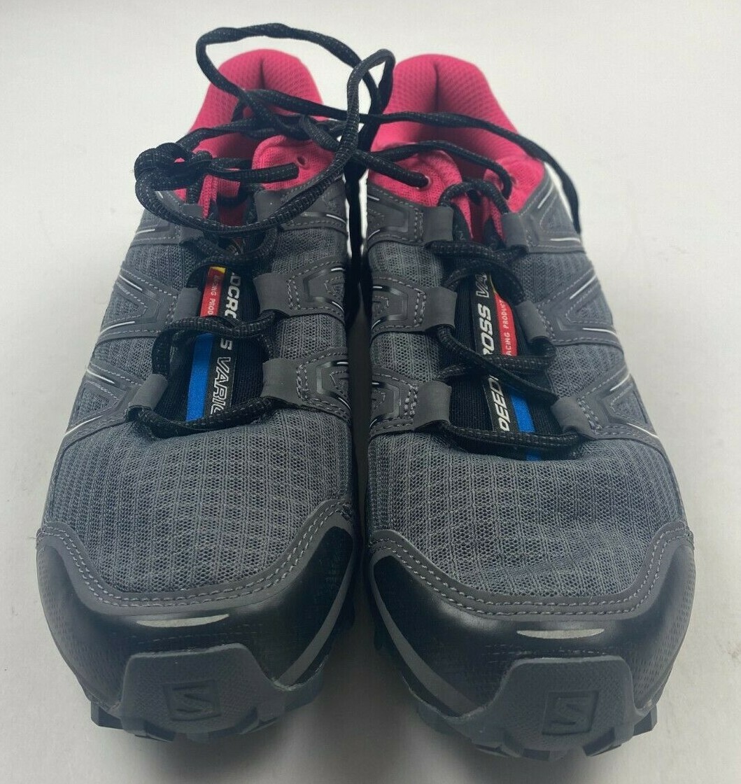 Scarpe da trekking Salomon Speedcross Vario Trail Running da donna taglia 10 grigie nere rosa