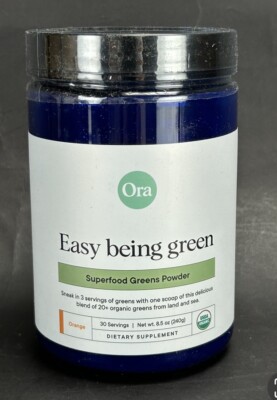 ORA Easy Being Green Superfood Greens Powder 30 Servings 8.5oz (240g)  Ex. 8/25