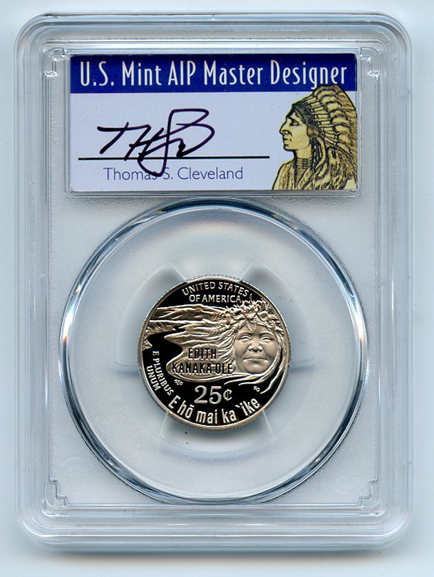 2023 S 25C Clad Edith Kanaka'ole Quarter PCGS PR70DCAM FS