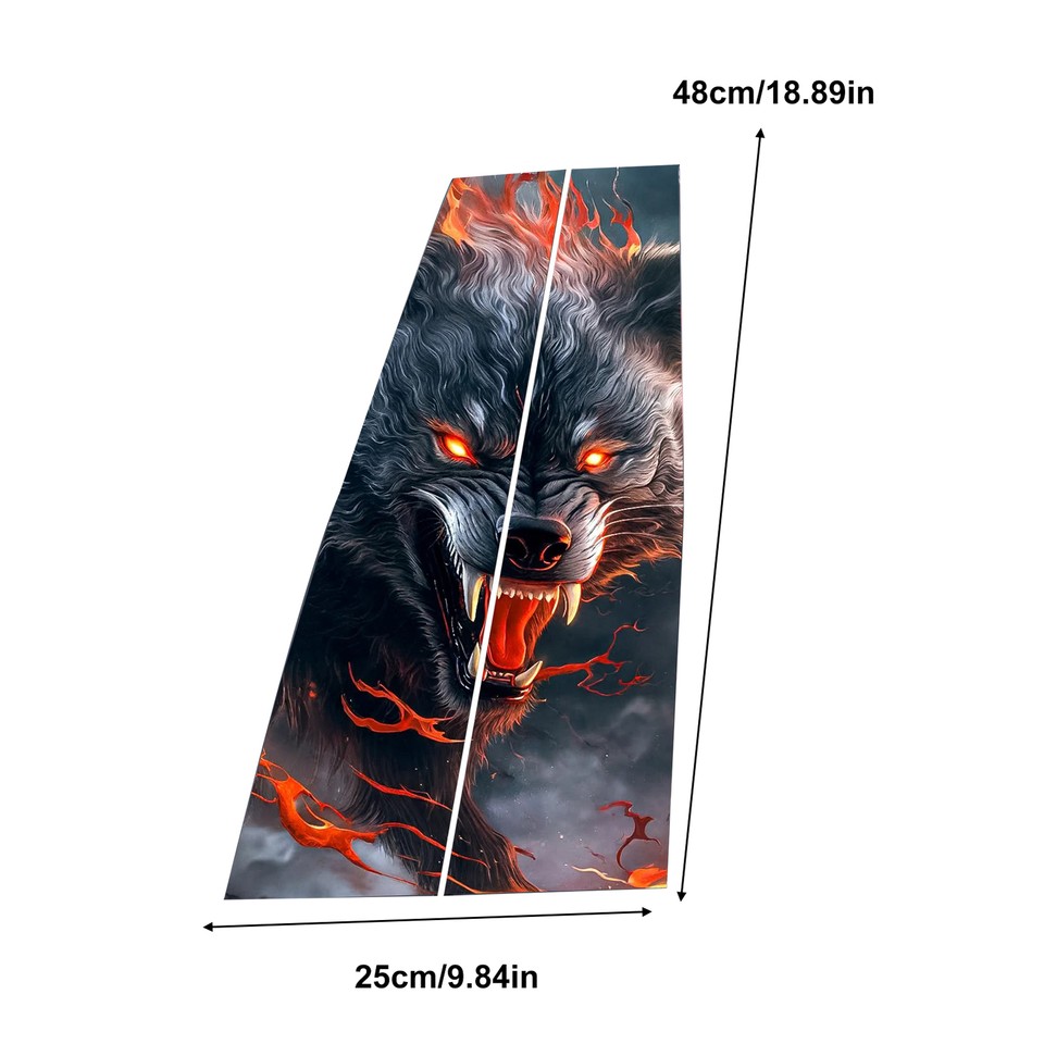 Car Center Pillar Sticker Car Door Pillar Decals Black Wolf Engulfed In sticker eBay