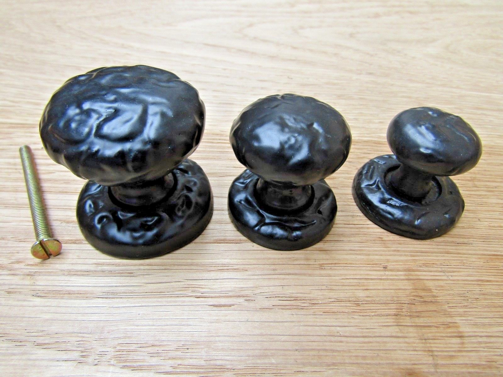 BLACK ANTIQUE CAST IRON KITCHEN CUPBOARD DOOR KNOBS eBay