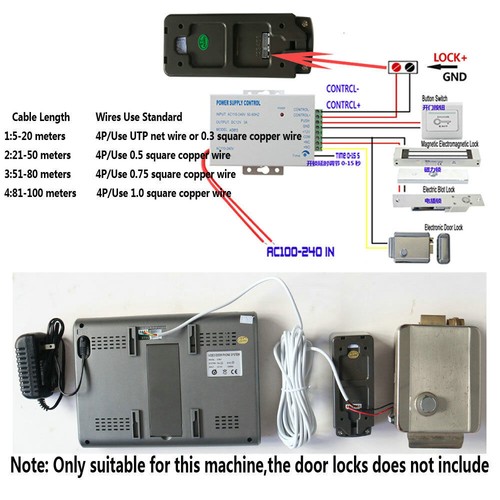 Wired Door Phone Doorbell Touch Key 7" Lcd Video With Ir Camera Home Security AC - Picture 136 of 173