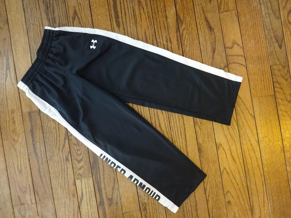 Boy's Under Armor Black and White Athletic Pants Size Youth Medium