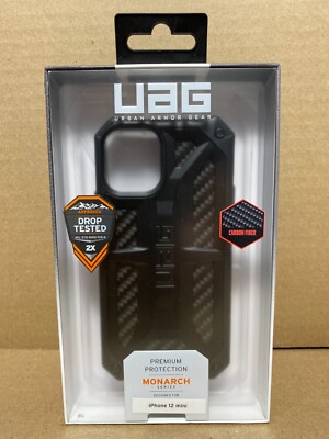 UAG iPhone 12 Mini Case Black Carbon Fiber Urban Armor Gear Monarch Premium 