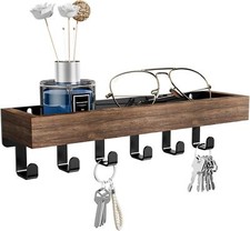 Wall Mounted Key Holder Hooks Keyrings Organiser with Shelf Letter Mail Hanger