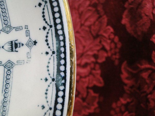 Royal Doulton Mina, Dark Blue Swags, Circles, Urns: Oval Serving Platter 13 1/4" - Picture 6 of 10