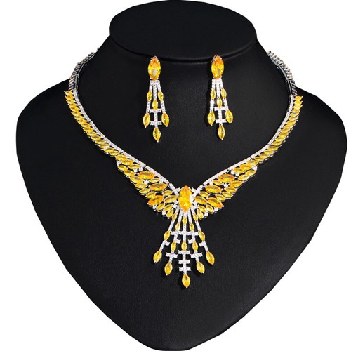 Women Crystal Bridal Wedding Jewelry Set Necklace Earrings Statement Party Gifts - Picture 32 of 72