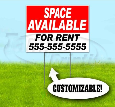SPACE FOR RENT CUSTOM 18x24 Yard Sign WITH STAKE Corrugated Bandit REALTY