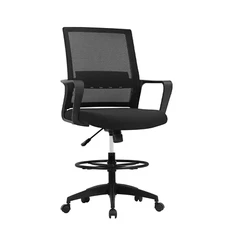 Drafting Chair Computer Standing Desk Chair Tall Office Chair w/ Lumbar Support