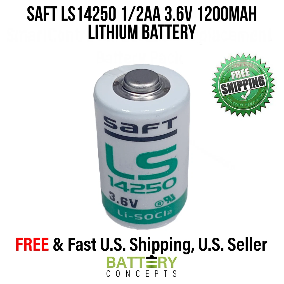 Saft LS 14250 - Battery 1/2 AA - Li-SOCl2 - 1.2 Ah