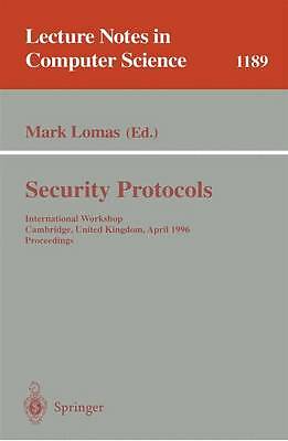 Lecture Notes in Computer Science 1189 Security Protocols Cambridge April 1996 