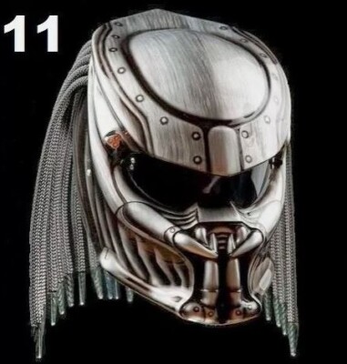 NEW PREDATOR MOTORCYCLE HELMET WHITE BAMBOO ( DOT & SNELL CERTIFIED )